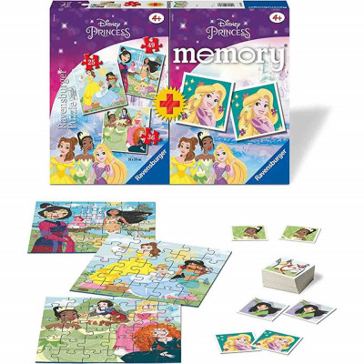 Puzzle + Joc Memory Printesele Disney, 25/36/49 Piese foto