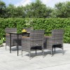 Gossi set de servit masa pentru gradina, 5 piese, gri si negru