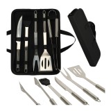 Set 5 ustensile pentru gratar cu geanta transport, otel inoxidabil