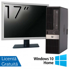 Pachet Calculator HP RP5800 SFF, Intel Core i3-2120 3.30GHz, 4GB DDR3, 250GB SATA, DVD-ROM, 2 Porturi Serial + Monitor 17 Inch + Windows 10 Home NewTe foto