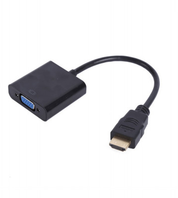 HDMI Tata la VGA Mama Adaptor Convertor-Culoare Negru foto