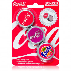 Lip Smacker Coca Cola balsam de buze 3 pc parfum Original, Cherry & Fanta 9 g