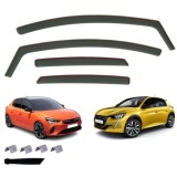 Paravanturi de vant pentru Opel Corsa F 5D/ Peugeot 208 5D 2019+ Auto Masina Negru transparent 4 buc.