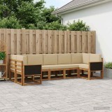 Cumpara ieftin Set de canapele de exterior 7 buc. 7-Locuri Natural si Bej