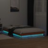VidaXL Cadru de pat cu LED, maro ceruit, 120x200 cm, lemn masiv de pin