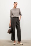 Answear.LAB pantaloni culoarea maro, lat, high waist