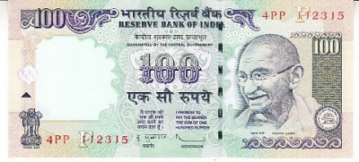 M1 - Bancnota foarte veche - India - 100 rupii - 2010 foto