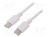 Cablu din ambele par&amp;amp;#355;i, USB C mufa, USB 2.0, lungime 1m, alb, Goobay - 66317 foto