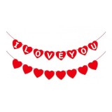 Cumpara ieftin Set 2 bannere Qpout, L 3 m, l 6.5 cm, pasla, rosu