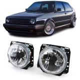 Faruri tuning Angel Eyes VW Golf 2 MK2 cu cruce clare NOU, Volkswagen, GOLF II (19E, 1G1) - [1983 - 1992]