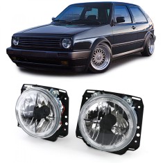 Faruri tuning Angel Eyes VW Golf 2 MK2 cu cruce clare NOU