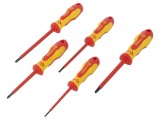 Kit Șurubelnițe Izolate 5 Bucăți Phillips și Plată 1kVAC