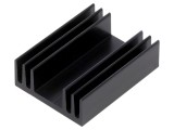 Radiator extrudat cu aripioare neagră 37,5mm x 29mm