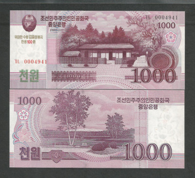 COREEA DE NORD 1000 1.000 WON 2008 2013 UNC P- CS 15 pentru colectionari foto