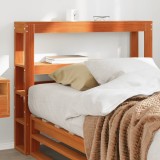 Gossi tablie de pat cu rafturi, maro ceruit, 90 cm, lemn masiv pin