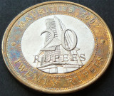 Cumpara ieftin Moneda exotica - bimetalica 20 RUPII / Rupees - MAURITIUS, anul 2007 *cod 1954 B, Africa