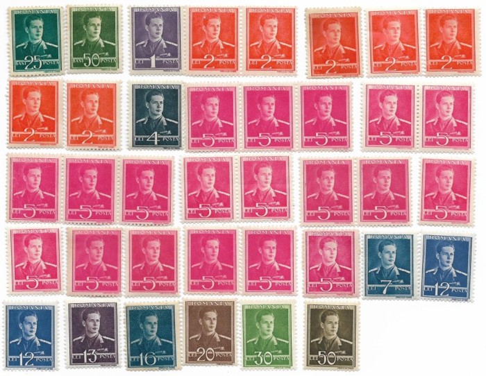 Mihai I, uzuale, 1940-1942 - valori neobliterate