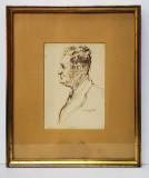 PROFIL DE BARBAT , DESEN de JEAN AL. STERIADI 1880 - 1956