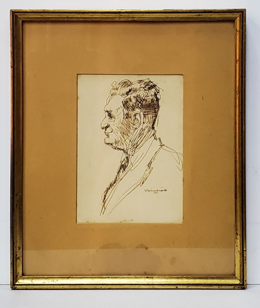 PROFIL DE BARBAT , DESEN de JEAN AL. STERIADI 1880 - 1956