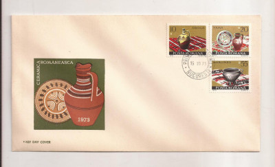 P5 Plic FDC-Prima zi a emisiunii- Ceramica Romaneasca, necirculat 1973 foto