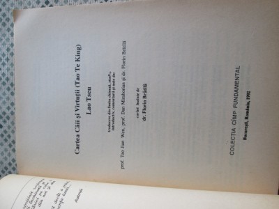 Lao Tseu - Cartea caii si virtutii (Tao Te King) foto
