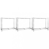Cumpara ieftin Rafturi anvelope 2 niveluri 3 buc. argintiu 110x40x110 cm otel