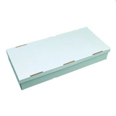 Set 100 Cutii cu Capac, 455x200x70 mm, Carton Alb/Natur foto