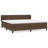 Cumpara ieftin Pat box spring cu saltea, maro inchis, 200x200 cm, textil