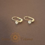 Cumpara ieftin Cercei Placati cu Aur cu Tortita Clasica si Cristal Zirconia Alb