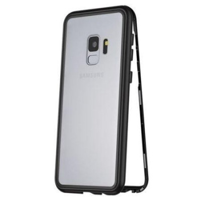 Husa compatibila cu Samsung Galaxy S9 Magnetica, MyStyle Black, spate de sticla securizata premium foto