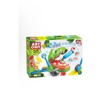 Set creativ, Dino Dentist, Plastilina Art Craft, Include Dinozaur, 5 Cutii cu Pasta Modelatoare 280g, Instrumente Stomatologice de Jucarie, Forma Mode, Oem