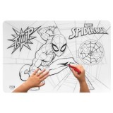 Suport farfurie de colorat cu model Spiderman, 43x29 cm, PP netoxic, CMCLASS