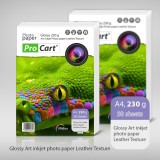 Hartie FOTO cu textura lucioasa de piele format A4 230 gr
