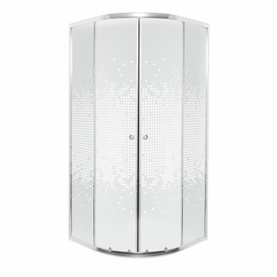 Cabină de duș curbată Pixel White 90 fără cădiță de duș foto