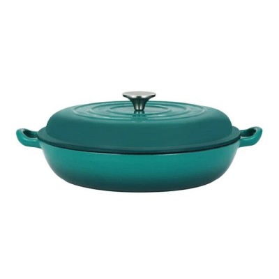 Cratita cu capac, fonta emailata, turcoaz, 4 L, Perfect Home GartenVIP DiyLine foto