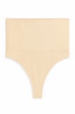 Chiloti modelatori tanga tip burtiera Selena - Talie medie - Bej - Beige, S