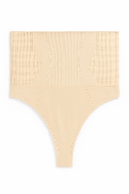 Chiloti modelatori tanga tip burtiera Selena - Talie medie - Bej - Beige, S foto
