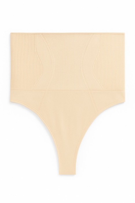 Chiloti modelatori tanga tip burtiera Selena - Talie medie - Bej - Beige, S