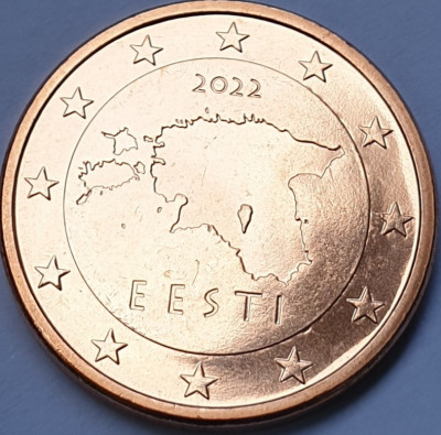 5 euro cents 2022 Estonia, Unc, km#63 foto