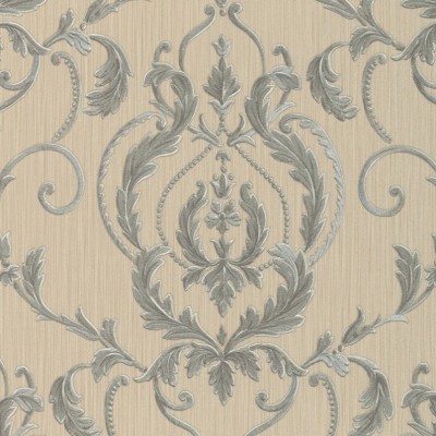 Tapet clasic, baroc, crem, gri, albastru, dormitor,47514 foto