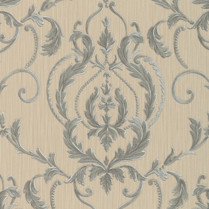 Tapet clasic, baroc, crem, gri, albastru, dormitor,47514