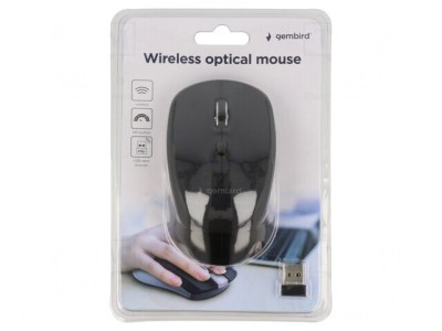 Mouse optic wireless negru USB 4 butoane 10m foto