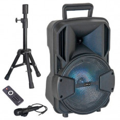 Boxa activa bluetooth LED, 20 W, acumulator 1800 mAh, USB, microfon inclus foto