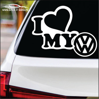 I Love My Volkswagen - Stickere Auto foto