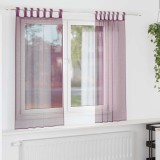 Perdele Voile cu Bucle 2 buc Violet 140x175 cm