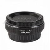Adaptor montura K&amp;F Concept Nikon-PK cu sticla optica de la Nikon F la Pentax K KF06.085