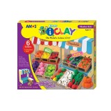 Set plastilina iClay kit supermarket cu accesorii incluse,+4 ani