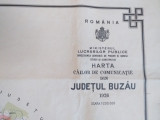 BUZAU 1926, Harta cailor de comunicatie din judetul Buzau