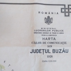 BUZAU 1926, Harta cailor de comunicatie din judetul Buzau