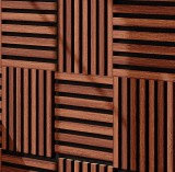 Modul riflaj MDF decorativ LDA PREMIUM de tip panou acustic, Stejar Maro, 30x30 cm Household NewTrend